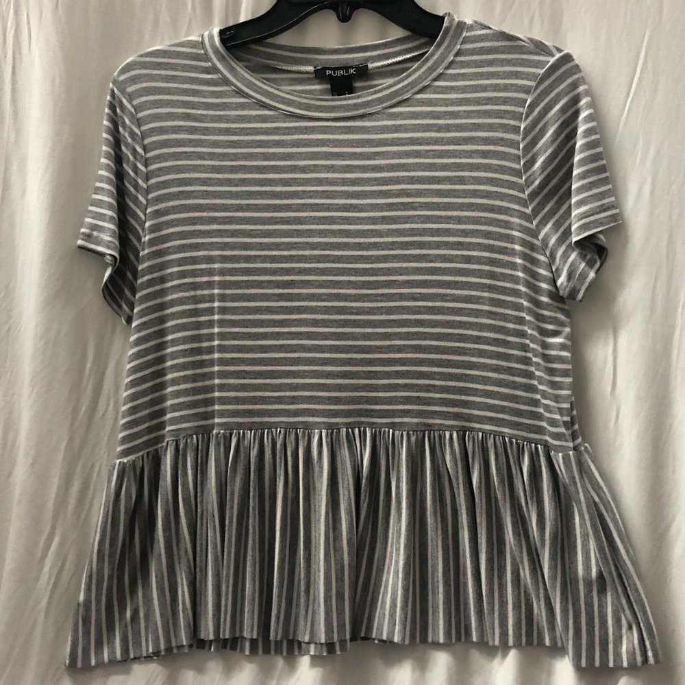 Publik grey and white babydoll top